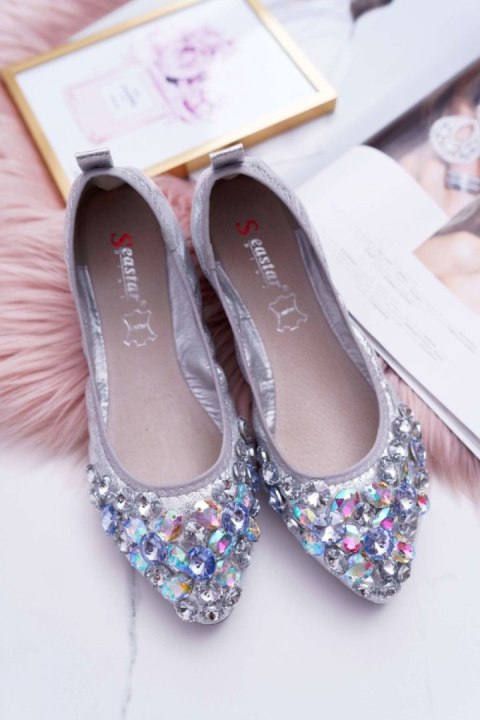 Baleriny Model Crystal C87 Silver - Step in style Step in style Baleriny Model Crystal C87 Silver - Step in style Step in style