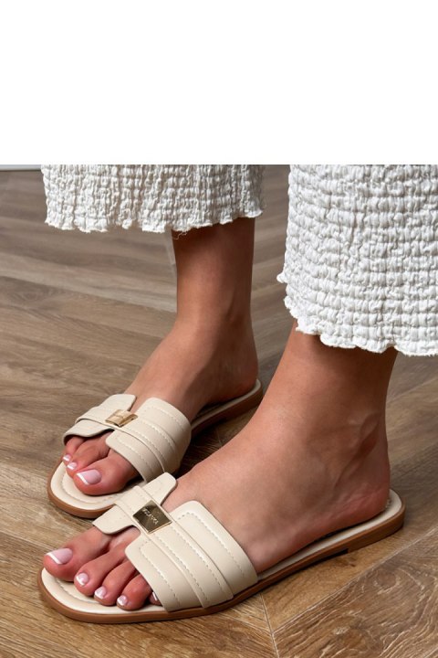 Sandał Klapki Model Lewanda DM453 Beige - PRIMO PRIMO Sandał Klapki Model Lewanda DM453 Beige - PRIMO PRIMO