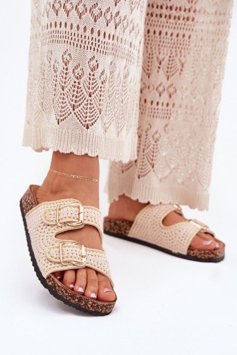Sandał Klapki Model Fenira LS-129 Beige - Step in style Step in style Sandał Klapki Model Fenira LS-129 Beige - Step in style Step in style