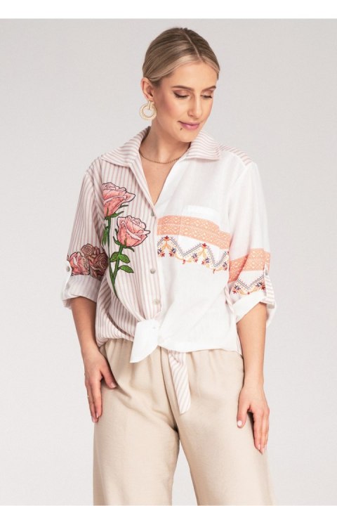 Koszula Damska Model M1120 Beige - Figl Figl Koszula Damska Model M1120 Beige - Figl Figl