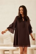 Sukienka Model Beatrice BRA SUK0525 Brown - Roco Fashion Roco Fashion Sukienka Model Beatrice BRA SUK0525 Brown - Roco Fashion Roco Fashion