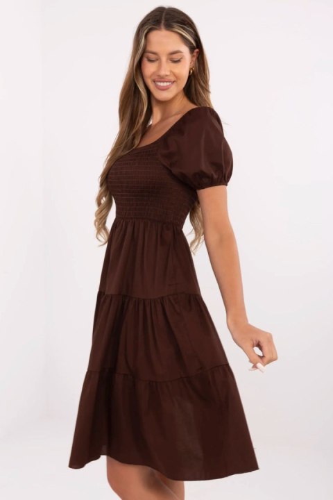 Sukienka Model MI-SK-A2561.89 Dark Brown - Italy Moda Italy Moda Sukienka Model MI-SK-A2561.89 Dark Brown - Italy Moda Italy Moda