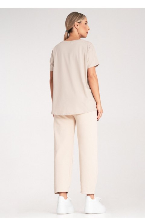 Tshirt Damski Model M1164 Beige - Figl Figl Tshirt Damski Model M1164 Beige - Figl Figl