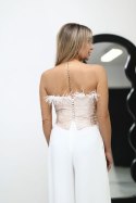 Koszulka Gorset Model Lila Beige Gipiura - Jersa Jersa