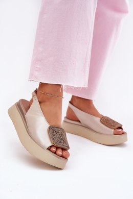 Sandały Model Zazoo 1786 Beige Perła - Step in style Step in style