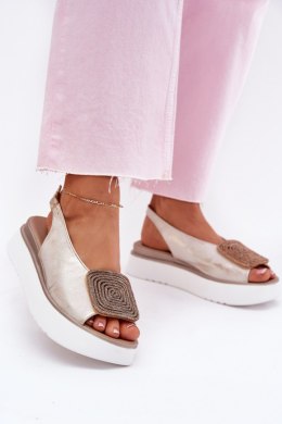 Sandały Model Zazoo 1786 Złoty Przecierany - Step in style Step in style