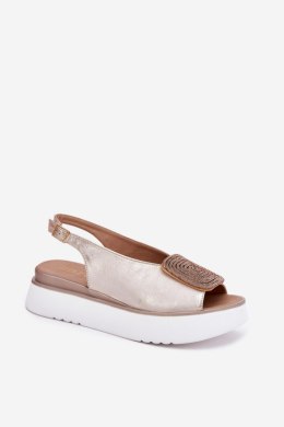 Sandały Model Zazoo 1786 Złoty Przecierany - Step in style Step in style