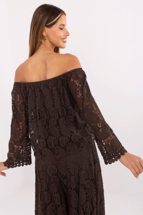 Bluzka Model MI-BZ-88500.79 Dark Brown - Italy Moda Italy Moda Bluzka Model MI-BZ-88500.79 Dark Brown - Italy Moda Italy Moda