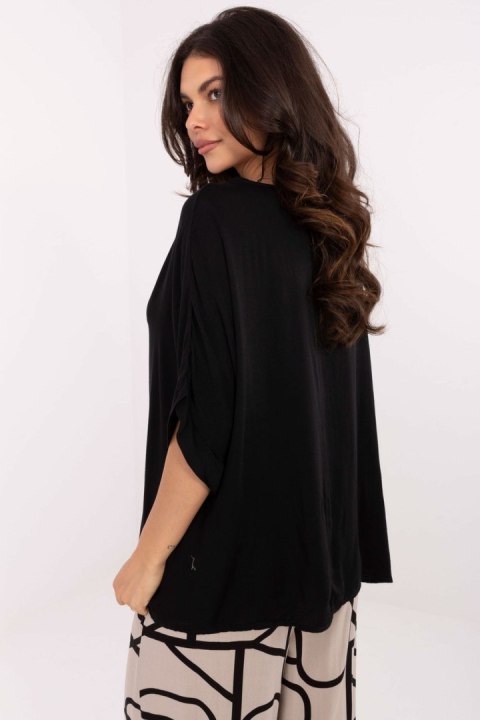 Bluzka Model TW-BZ-BI-3228.75 Black - Och Bella Och Bella Bluzka Model TW-BZ-BI-3228.75 Black - Och Bella Och Bella