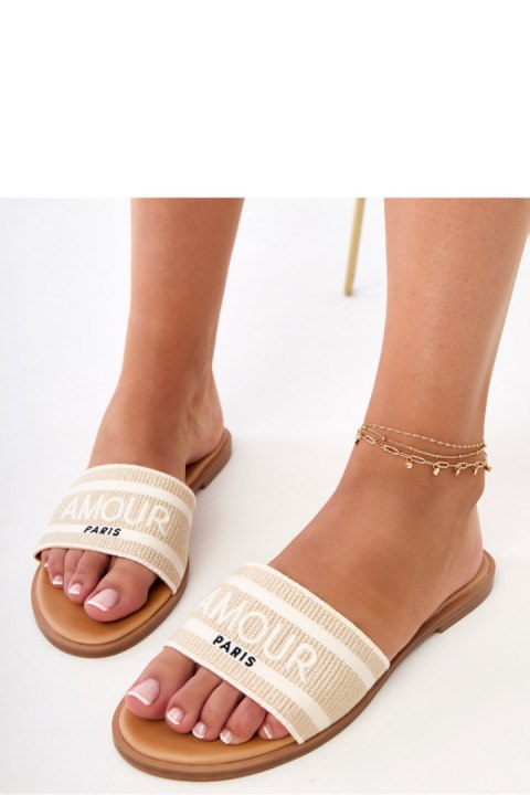 Sandał Klapki Model Fargiza GQ8-060 Beige - PRIMO PRIMO Sandał Klapki Model Fargiza GQ8-060 Beige - PRIMO PRIMO