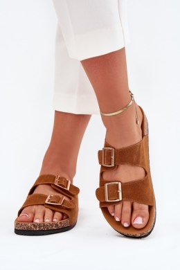 Sandał Klapki Model Lunera 7902 Camel - Step in style Step in style
