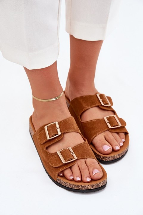 Sandał Klapki Model Lunera 7902 Camel - Step in style Step in style Sandał Klapki Model Lunera 7902 Camel - Step in style Step in style