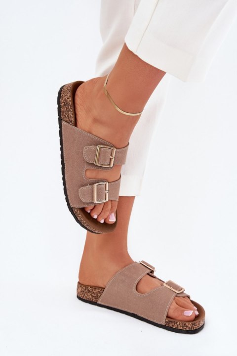 Sandał Klapki Model Lunera 7919 Khaki - Step in style Step in style Sandał Klapki Model Lunera 7919 Khaki - Step in style Step in style