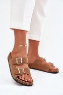 Sandał Klapki Model Lunera 7919 Light Brown - Step in style Step in style Sandał Klapki Model Lunera 7919 Light Brown - Step in style Step in style