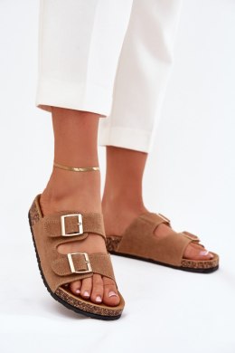 Sandał Klapki Model Lunera 7919 Light Brown - Step in style Step in style