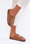 Sandał Klapki Model Lunera 7919 Light Brown - Step in style Step in style Sandał Klapki Model Lunera 7919 Light Brown - Step in style Step in style