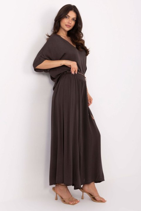 Spodnie Damskie Model TW-SP-BI-81733.14 Dark Brown - Och Bella Och Bella Spodnie Damskie Model TW-SP-BI-81733.14 Dark Brown - Och Bella Och Bella