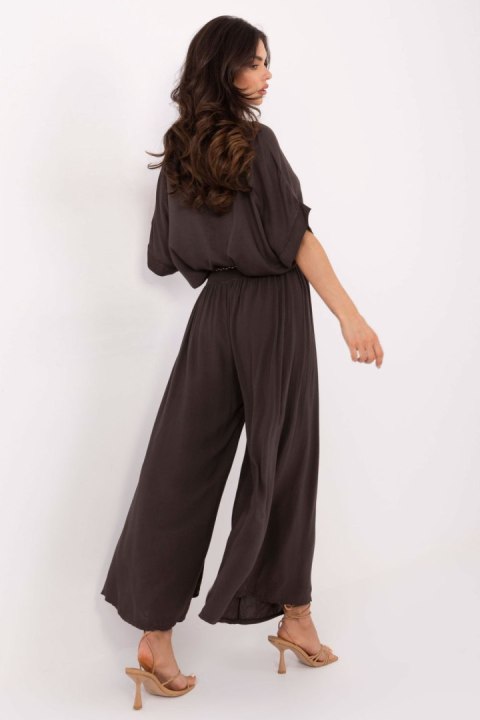 Spodnie Damskie Model TW-SP-BI-81733.14 Dark Brown - Och Bella Och Bella Spodnie Damskie Model TW-SP-BI-81733.14 Dark Brown - Och Bella Och Bella