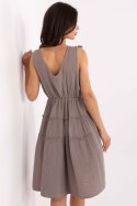 Sukienka Model MI-SK-92179.14 Dark Beige - Italy Moda Italy Moda Sukienka Model MI-SK-92179.14 Dark Beige - Italy Moda Italy Moda