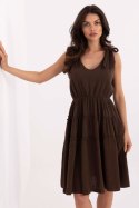 Sukienka Model MI-SK-92179.14 Dark Brown - Italy Moda Italy Moda Sukienka Model MI-SK-92179.14 Dark Brown - Italy Moda Italy Moda
