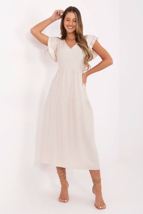 Sukienka Model MI-SK-A2489.21 Beige - Italy Moda Italy Moda Sukienka Model MI-SK-A2489.21 Beige - Italy Moda Italy Moda