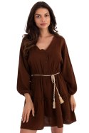 Sukienka Model MI-SK-A5079.27 Dark Brown - Italy Moda Italy Moda Sukienka Model MI-SK-A5079.27 Dark Brown - Italy Moda Italy Moda