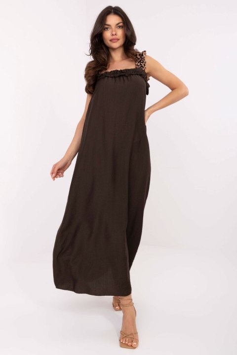 Sukienka Model MI-SK-A6412.68 Dark Brown - Italy Moda Italy Moda Sukienka Model MI-SK-A6412.68 Dark Brown - Italy Moda Italy Moda