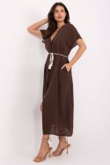 Sukienka Model TW-SK-BI-2022126.59 Dark Brown - Och Bella Och Bella Sukienka Model TW-SK-BI-2022126.59 Dark Brown - Och Bella Och Bella