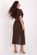 Sukienka Model TW-SK-BI-2022126.59 Dark Brown - Och Bella Och Bella Sukienka Model TW-SK-BI-2022126.59 Dark Brown - Och Bella Och Bella