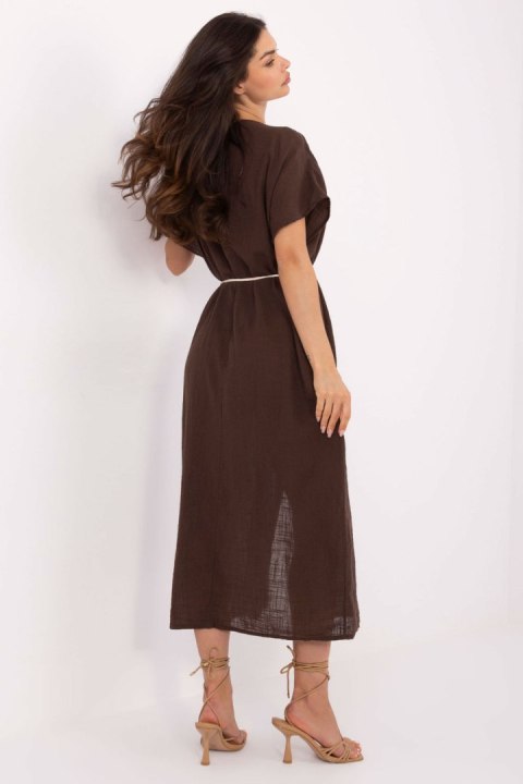 Sukienka Model TW-SK-BI-2022126.59 Dark Brown - Och Bella Och Bella Sukienka Model TW-SK-BI-2022126.59 Dark Brown - Och Bella Och Bella