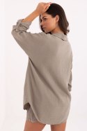 Koszula Damska Model MO-KS-9368.98 Dark Beige - Italy Moda Italy Moda
