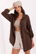 Koszula Damska Model MO-KS-9368.98 Dark Brown - Italy Moda Italy Moda