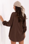 Koszula Damska Model MO-KS-9368.98 Dark Brown - Italy Moda Italy Moda