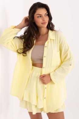 Koszula Damska Model MO-KS-9368.98 Light Yellow - Italy Moda Italy Moda