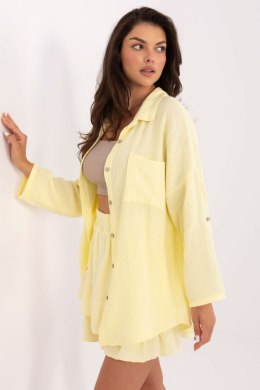Koszula Damska Model MO-KS-9368.98 Light Yellow - Italy Moda Italy Moda