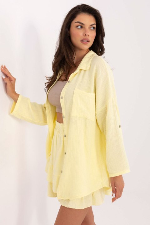 Koszula Damska Model MO-KS-9368.98 Light Yellow - Italy Moda Italy Moda Koszula Damska Model MO-KS-9368.98 Light Yellow - Italy Moda Italy Moda