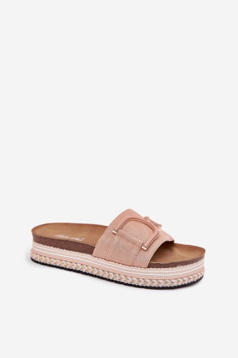Sandał Klapki Model Daphira W212 Pink - Step in style Step in style Sandał Klapki Model Daphira W212 Pink - Step in style Step in style