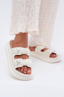 Sandał Klapki Model Falowena M372 Ecru - Step in style Step in style