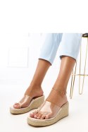 Sandał Klapki Model Felicity F477 Beige - PRIMO PRIMO Sandał Klapki Model Felicity F477 Beige - PRIMO PRIMO