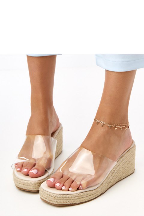 Sandał Klapki Model Felicity F477 Beige - PRIMO PRIMO Sandał Klapki Model Felicity F477 Beige - PRIMO PRIMO