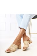 Sandał Klapki Model Gamboa E5518 Beige - PRIMO PRIMO Sandał Klapki Model Gamboa E5518 Beige - PRIMO PRIMO