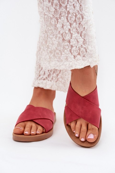 Sandał Klapki Model Lorana 2032 Bordo - Step in style Step in style