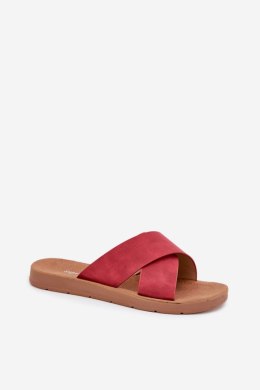 Sandał Klapki Model Lorana 2032 Bordo - Step in style Step in style