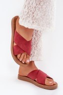 Sandał Klapki Model Lorana 2032 Bordo - Step in style Step in style