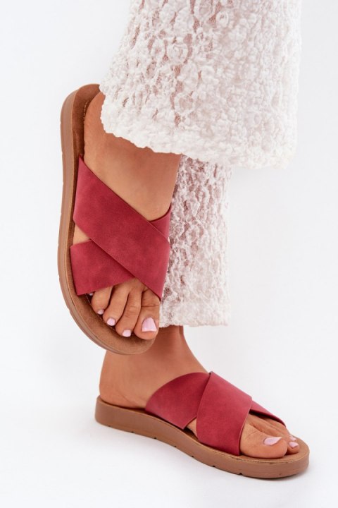 Sandał Klapki Model Lorana 2032 Bordo - Step in style Step in style Sandał Klapki Model Lorana 2032 Bordo - Step in style Step in style