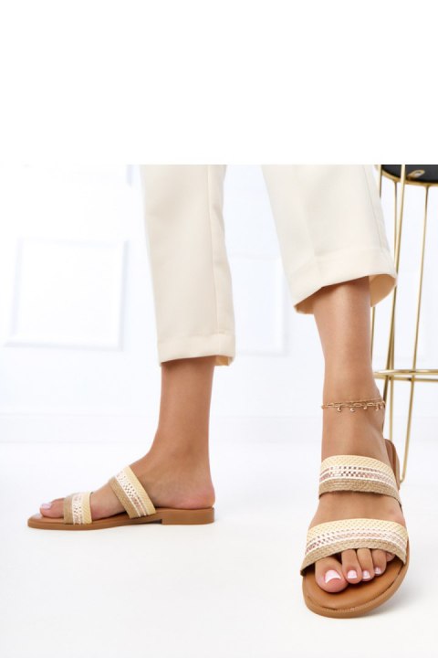Sandał Klapki Model Rios V-2231 Beige - PRIMO PRIMO Sandał Klapki Model Rios V-2231 Beige - PRIMO PRIMO