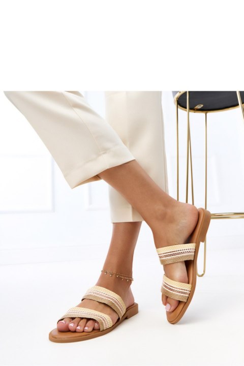 Sandał Klapki Model Rios V-2231 Beige - PRIMO PRIMO Sandał Klapki Model Rios V-2231 Beige - PRIMO PRIMO