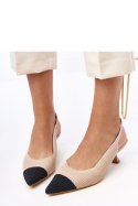 Czółenka Model Cassie E5587 Beige - PRIMO PRIMO Czółenka Model Cassie E5587 Beige - PRIMO PRIMO
