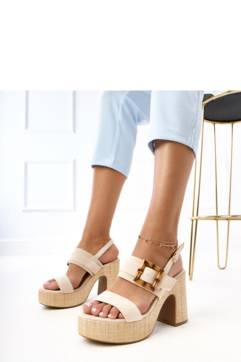 Sandały Model Elevira E5572 Beige - PRIMO PRIMO Sandały Model Elevira E5572 Beige - PRIMO PRIMO