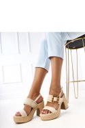 Sandały Model Elevira E5572 Beige - PRIMO PRIMO Sandały Model Elevira E5572 Beige - PRIMO PRIMO